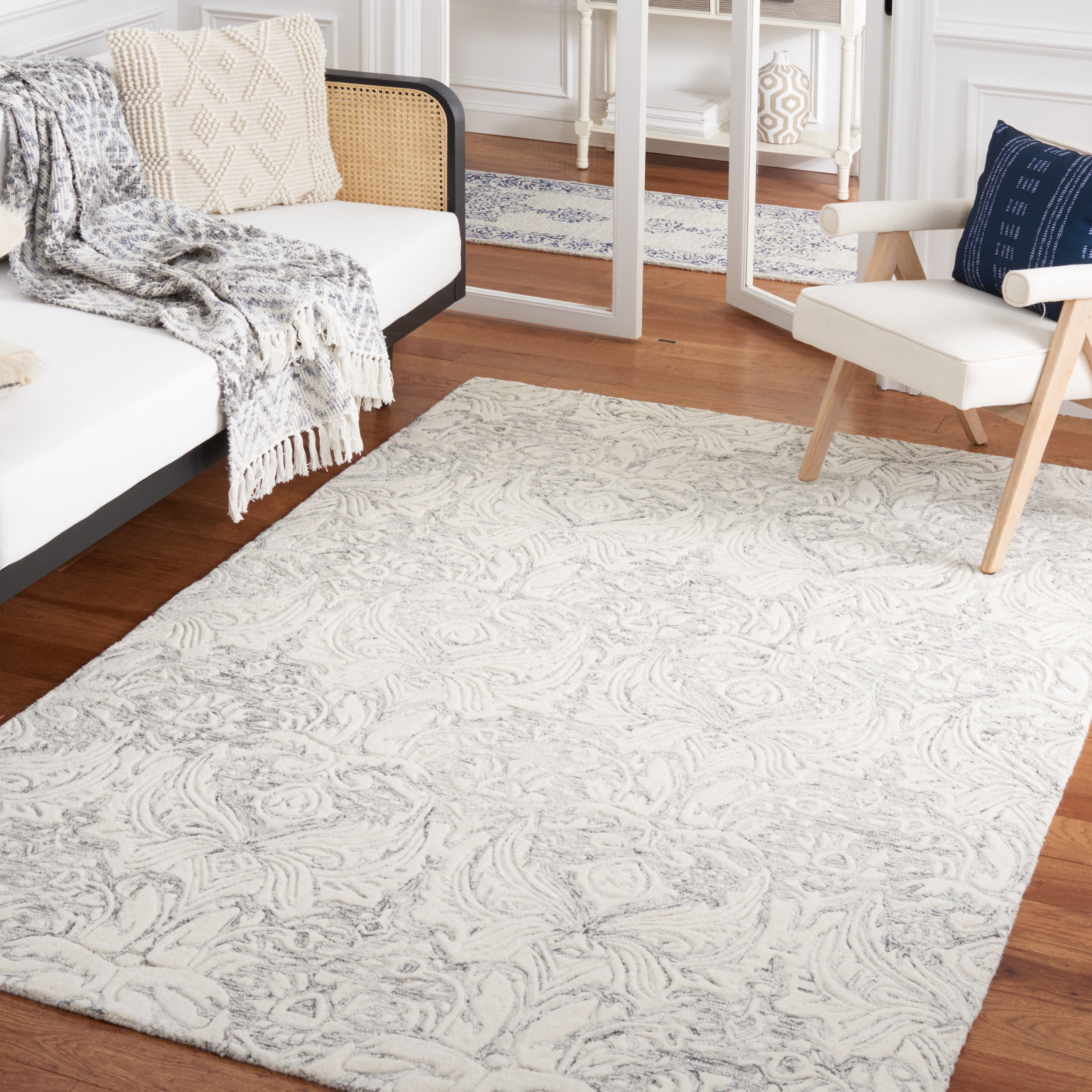 SAFAVIEH Metro Della Medallion Area Rug, Grey/Ivory, 8' x 10'