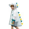thumbnail image 3 of Toddler Kids Waterproof Dinosaur Spikes Shape Hooded Rain Coat with Transparent Brim for School Travel Rainwear 7-8 Years, 3 of 9