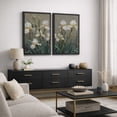 thumbnail image 3 of Framed Canvas Wall Art Set of 2 Vintage Floral Botanical Prints for Living Room Decoration - 24"x36"x2 BLACK, 3 of 8