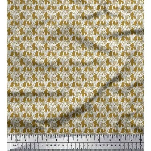 Soimoi Rayon Fabric Flower Artistic Print Sewing Fabric Yard 56 Inch Wide