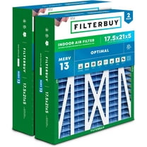 Filterbuy 17.5x21x5 MERV 13 Health Defense, Pleated HVAC AC Furnace Air Filters for Rheem, Ruud, and Protech (2-Pack)