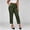 Army Green, variant on Women's Capris Pull-On Stretch Straight Leg Elastic Waist Cropped Dress Pants with Pockets for Golf Yoga office Work Khaki XL(XL)