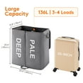 thumbnail image 3 of Lifewit 136L Double Laundry Hamper with Lid and Removable Laundry Bags, Large Divided Hamper, Grey, 3 of 9