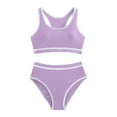 thumbnail image 3 of Cethrio Girls Bikinis Swimsuits, Beach Summer 2 Piece Holiday Swimsuit Tops with Bottoms Sets Purple Size 14-15T, 3 of 8