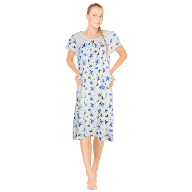 JEFFRICO Womens Nightgowns Sleepwear Soft Pajama Dress Nightshirts ...