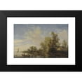 thumbnail image 2 of Jacob Salomonsz. van Ruysdael 24x16 Black Modern Framed Museum Art Print Titled - River Landscape (1644), 2 of 5