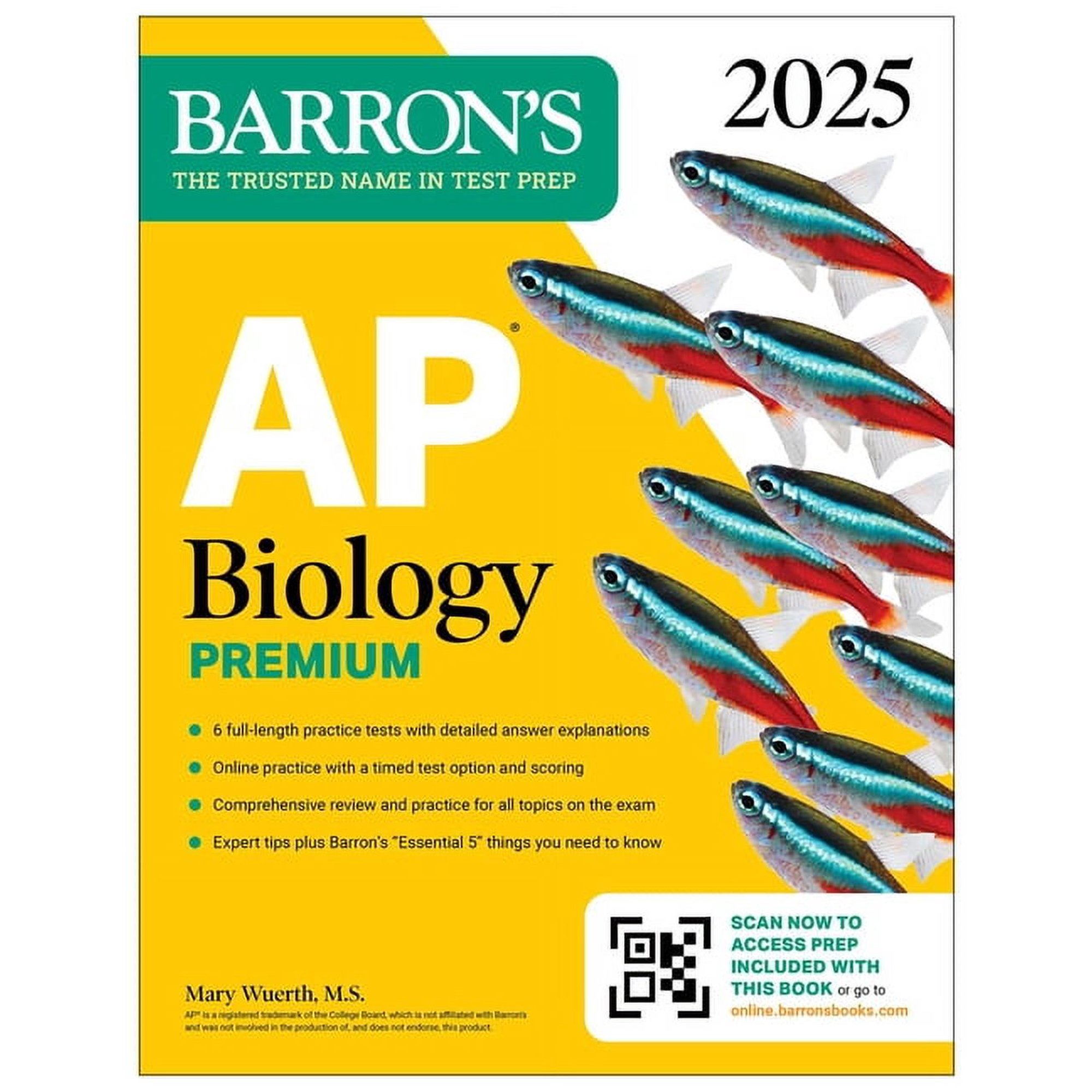 Barron's AP Prep AP Biology Premium, 2025: Prep Book with 6 Practice Tests + Comprehensive Review + Online Practice, (Paperback)