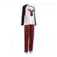 thumbnail image 2 of Conjuntos de pijamas familiares a juego Pijamas navideños con camiseta estampada y ropa de descanso con parte inferior a cuadros 110-(4-5t) Rojo Verde Cocina, Decoración y Otros, 2 of 5