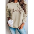 thumbnail image 2 of Thankful Embroidered Sweatshirt - Parchment Color, Perfect for Thanksgiving Day - [ZhiHiMeRi] | (US 12-14)L, 2 of 9