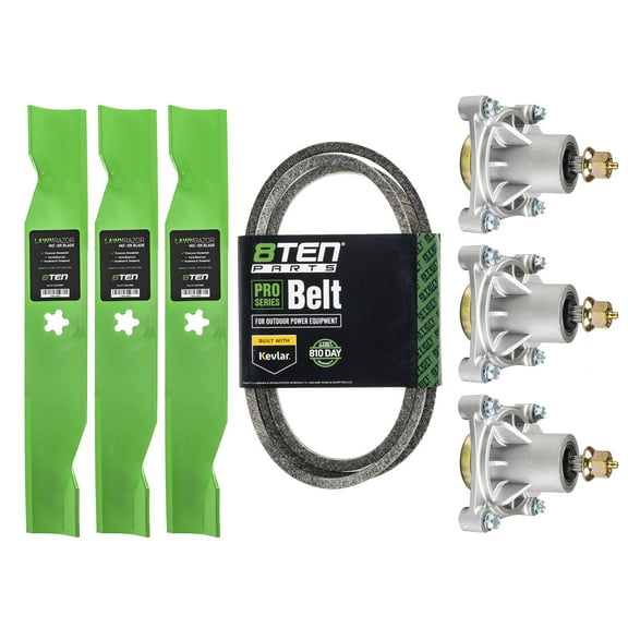 8TEN Deck Spindle Blade Belt Kit Set Combo 48 inch for Husqvarna YTH2448 GTH2548 YTH2148 MK1001825