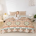 thumbnail image 3 of Erosebridal Western Aztec Geometric Queen Duvet Cover Set,Bohemian Exotic Style Bedding For Adult 3-Piece,No Comforter,Reversible, 3 of 6