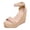 Beige, variant on Women's Platform Wedge Sandals Lightweight Suede Wide Width Non Slip Walking Shoes with Buckle Ankle Strap Purple Size 9.5