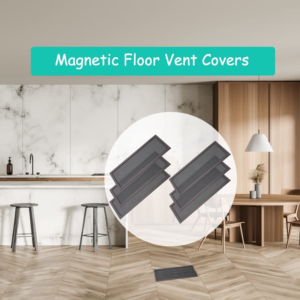 Magnetic Vent Covers for Home Floor 4 Pack, Happon 4x10 inch Magnet Floor  Register Cover, Air Vent Screen Trap for Wall Ceiling Floor, AC Vent Mesh  Screen Debris Hair Filters 