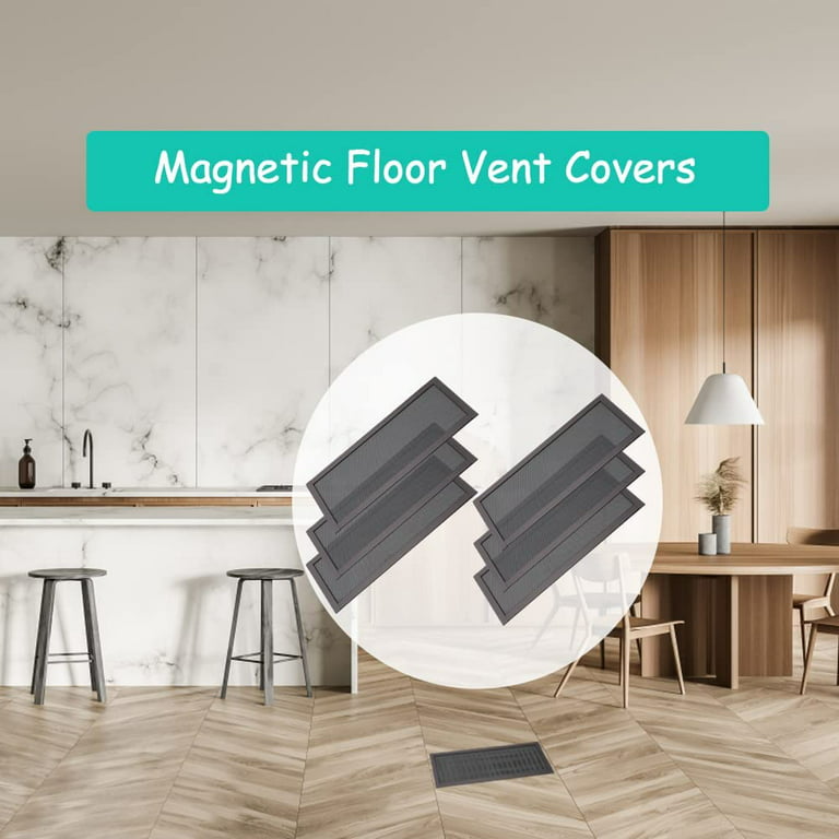 Magnetic Vent Covers for Home Floor 4 Pack, Happon 4x10 inch Magnet Floor Register  Cover, Air Vent Screen Trap for Wall Ceiling Floor, AC Vent Mesh Screen  Debris Hair Filters 