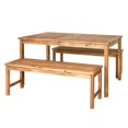 thumbnail image 1 of Pemberly Row Acacia Wood Patio 3-Piece Dining Set in Brown, 1 of 4