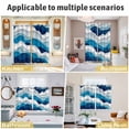 thumbnail image 6 of Blue Ombre Kitchen Curtains Short 54 Inch Length, Modern Geometric Abstract Art Moire Grommet Top Bedroom Living Room Curtains, Light Filtering Cafe Curtain Drapes 2 Panels Set 84''x54'', 6 of 9