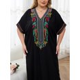 thumbnail image 5 of Edolynsa Plus Size Moroccan Kaftan Dress for Women Embroidery Caftan Tunic Maxi Beach Dresses Bathing Suit Cover up Sleepwear, 5 of 10