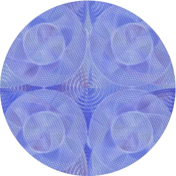Ahgly Company Indoor Round Patterned Denim Blue Area Rugs, 5' Round