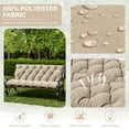 thumbnail image 4 of Snubbull Swing Replacement Cushion, Outside Bench Cushion with Backrest, 2-3 Seater Cushion with 6 Ties for Outdoor Furniture, 60 x 40 x 5 Inches Porch SwingCushion Garden Bench, Sand, 4 of 7