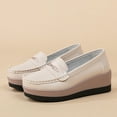 thumbnail image 6 of Miluxas Women's Thick Sole Suede Wedge Loafers Comfortable Anti Slip Platform Arch Support Casual Walking Shoes White 8.5(41), 6 of 9