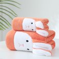 thumbnail image 5 of Easter Bunny Bath Towel Set | Thickened Coral Velvet | Quick Dry & Highly Absorbent | 75X35Cm & 70X140Cm Towels | Orange Polyester | Holiday Gift for Kids & Families, 5 of 6