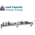 thumbnail image 3 of Stainless Steel Wall Shelf, 12'' x 60'', [NSF Certified] 315 lbs Load Heavy Duty Commercial Wall Mount Shelving, Metal Kitchen Rack for Restaurant, Home, Kitchen, Hotel, Laundry Room, Bar, 3 of 7