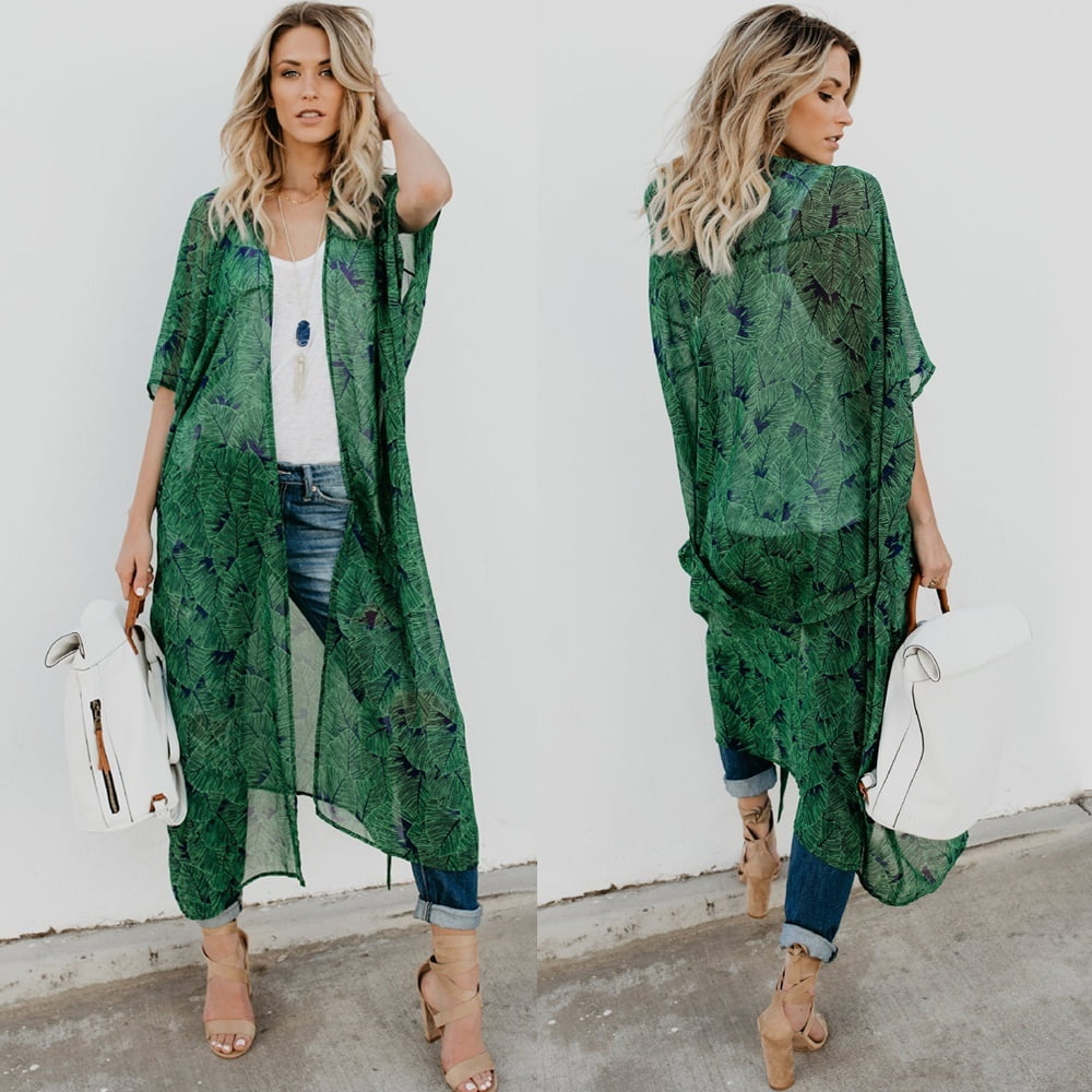 green kimono cardigan