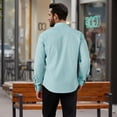 thumbnail image 5 of Men's Long Sleeve Plaid Dress Shirts with Pocket Casual Button Down Shirt Formal Business Tops, 5 of 7