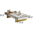 thumbnail image 2 of 51.2" Modern Coffee Table for Living Room, Rectangle Living Room Table Sintered Stone Tabletop with Gold Stainless Steel Legs, Center Table for Home Office, 2 of 5