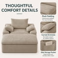thumbnail image 4 of SESSLIFE 65" Oversized Chaise Lounge Chair Indoor, Corduroy Boneless Sofa Bed with Wide Armrest 3 Pillows, Upholstered Cloud Sofa Couches for Living Room, No Assembly Require, Camel, 4 of 7