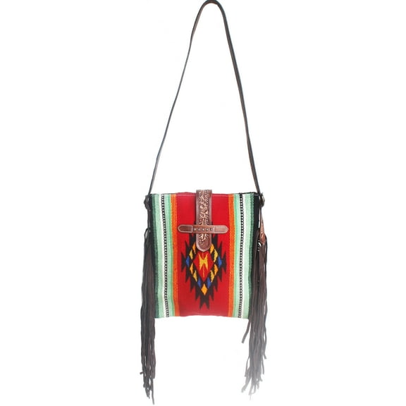 Women's Western Handwoven Wool Rodeo Cowgirl Purse Shoulder Handbag 27FK55