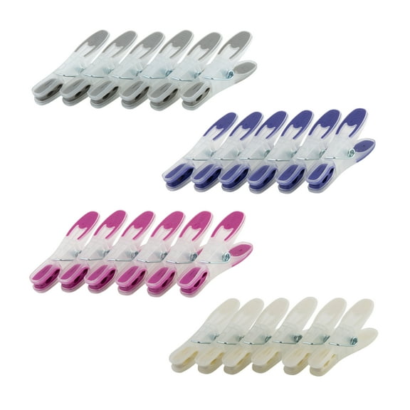 Laundry 360 Soft Grip Clothespins, 24 Count Multicolor Soft Grip Plastic