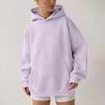 thumbnail image 2 of VISALY Hoodies Pullover Tunic Sweatshirt Hoodies Oversized Sweatshirts Pullover Sweaters Long Sleeve with Pockets Winter Fall Sweatshirt Long Sleeved Sweater Fall Sweatshirts Purple L, 2 of 8