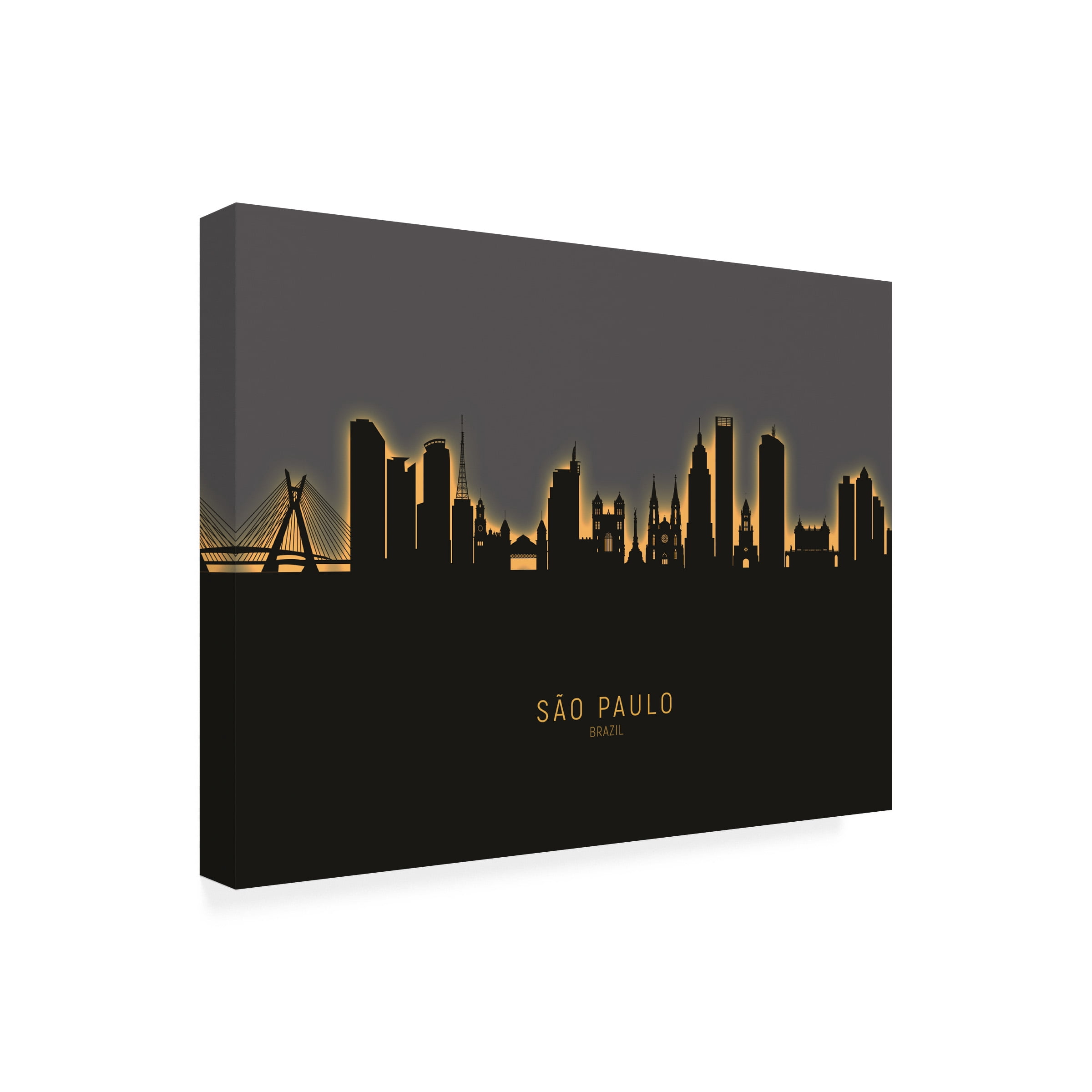 Michael Tompsett 'So Paulo Skyline Brazil Glow II' Canvas Art