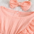 thumbnail image 4 of Bébé Enfant en Bas Âge Filles Tenues Manches Longues Volant une Ligne Robe Vêtements Mignons 2 Pièces Ensemble, 4 of 8
