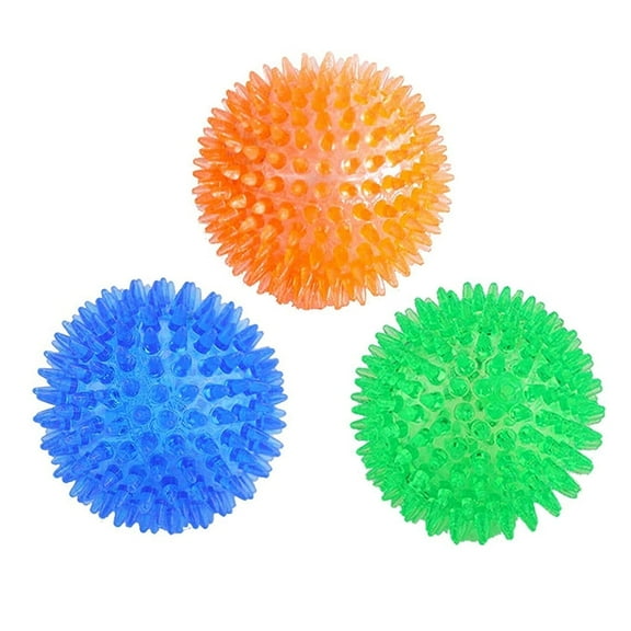 LECHONG Christmas Dog Toys Spike Balls for Dogs, 3 Pack, Squeaky Balls for Dogs