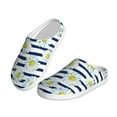 thumbnail image 2 of Daiia Daisy Striped Nautical Print Women’s Fuzzy Slippers Memory Foam Lightweight House Shoes Cozy Loafer Flannel House Shoes-37/38, 2 of 7