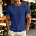 thumbnail image 2 of Gym Tops Dqueduo Men's Summer Casual Solid Color T-shirt Navy S, 2 of 8