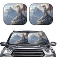 thumbnail image 2 of Salouo Silver Dragon Mountain Peaks Pattern Car Windshield Sun Shade Foldable | Front Windshield Shade for Sun, Heat and UV Rays | Interior Sun Protection-Large, 2 of 6
