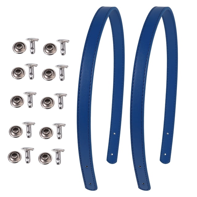 EeaseMX Juego de 2 asas de cuero para bolsos, correas de repuesto para bolsos, cinturones con remaches