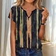 thumbnail image 1 of Jacenvly Hauts pour Femmes Liquidation Mode Printemps Été Impression Non Positionnée T-Shirt Uni Manches Courtes Col en V Hauts pour Femmes Liquidation, 1 of 7