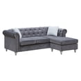 thumbnail image 3 of Glory Furniture Raisa Velvet Sofa Chaise in Gray, 3 of 6