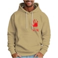 thumbnail image 2 of Fiudx Sudadera con Capucha Estampada para Hombre, Elegante Top de Manga Larga con Hombros Caídos, Poliéster, Ropa Informal de Diario, Moda de Invierno y Primavera, para Actividades Al Aire Libre, Tal, 2 of 5