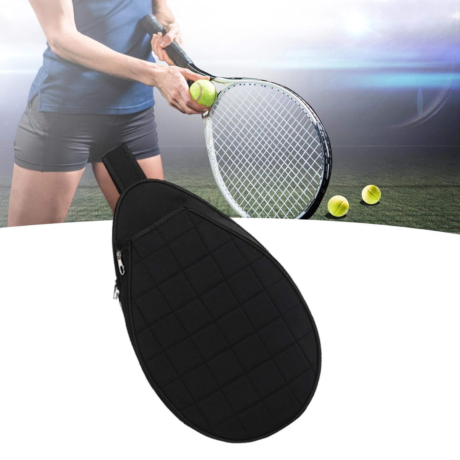 Baoblaze Tennis Bag Large Capacity W/ Adjustable Strap Racket Carry Bag Crossbody Bag Black