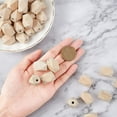 thumbnail image 3 of 1 Set 100PCS 22mm/0.87 Inch Unpainted Faceted Geometric Wood Beads Unfinished Natural Polygons Shape DIY Wooden Spacer Beads for DIY Necklace Bracelet Making, 3 of 8