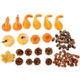 thumbnail image 3 of 1 Juego de decoración de otoño, Calabaza Artificial de Halloween, Hojas de arce, piñas artificiales, bellotas, 3 of 5