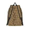 thumbnail image 2 of Lsque Leopard Print Brown Pattern Canvas Daypack, Durable Backpack, High-quality Versatile Backpack,Vintage Compact Backpack-Small, 2 of 6