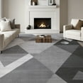 thumbnail image 2 of Cozylore 8'x10' Area Rugs for Living Room Geometric Style Modern Rug Soft Low Pile Non Slip Carpet Machine Washable Indoor Rug for Bedroom Dining Room Office, Gray, 2 of 8