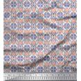 thumbnail image 1 of Soimoi Velvet Fabric Ogee Damask Printed Craft Fabric by the Yard 58 Inch Wide, 1 of 5