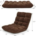 thumbnail image 2 of SAZYY Cushioned Floor Chair, 14-Position Adjustable Padded Lazy Recliner with Comfortable Back Support and Skin-Friendly Cover, Great for Reading, Playing Game, Meditating, Dark Coffee, 2 of 8